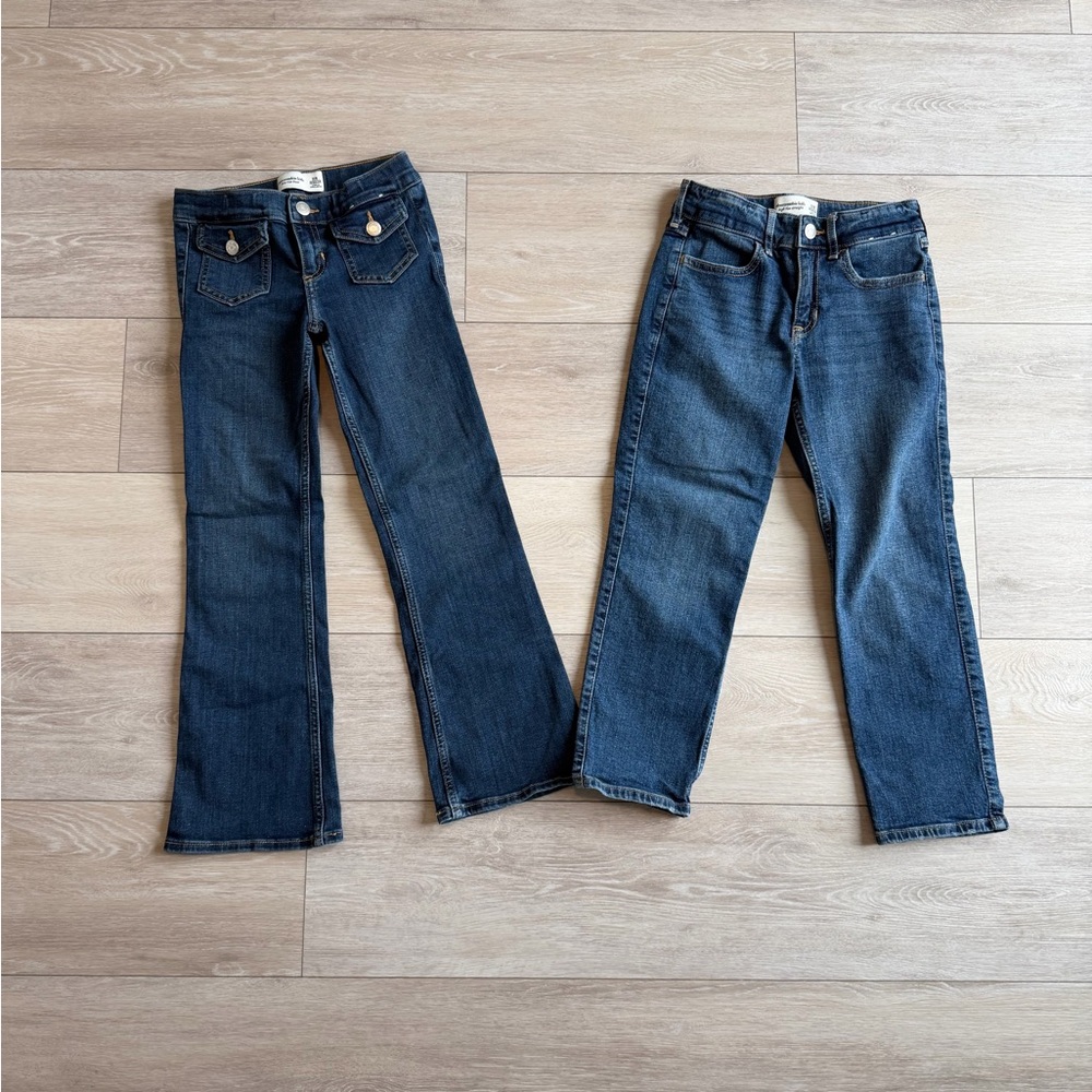 Bundle Abercrombie kids girls jeans size 7/8 regular bootcut and straight